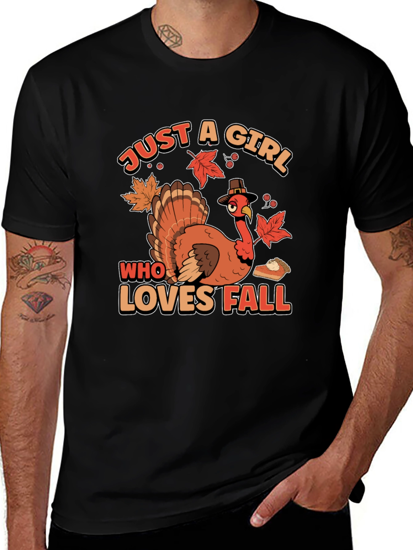 Just A Girl Who Loves Fall Turkey T-Shirt
