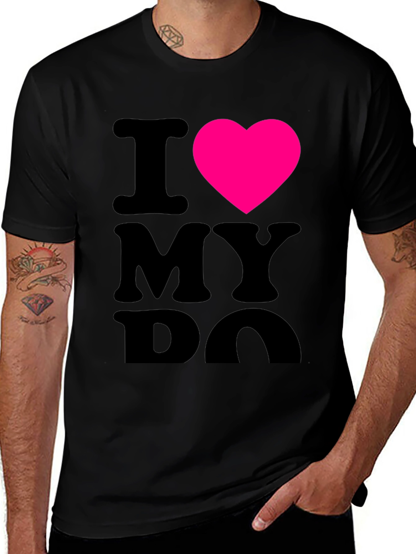 Variant 26 of I Heart My Dog Black T-Shirt