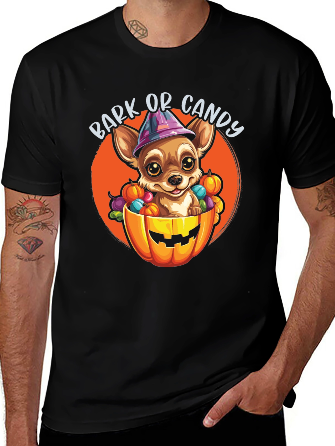 Halloween Chihuahua T-Shirt - Bark or Candy