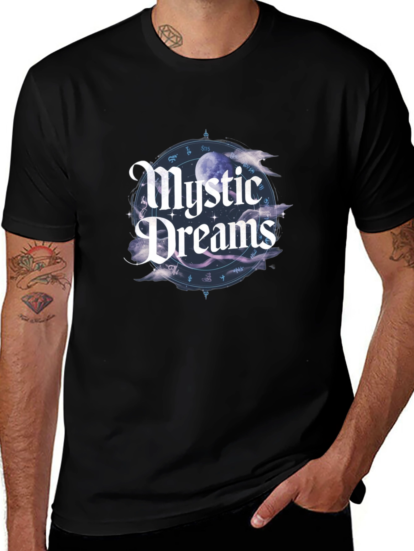 Variant 13 of Mystic Dreams Graphic Tee - Black Soft Cotton T-Shirt