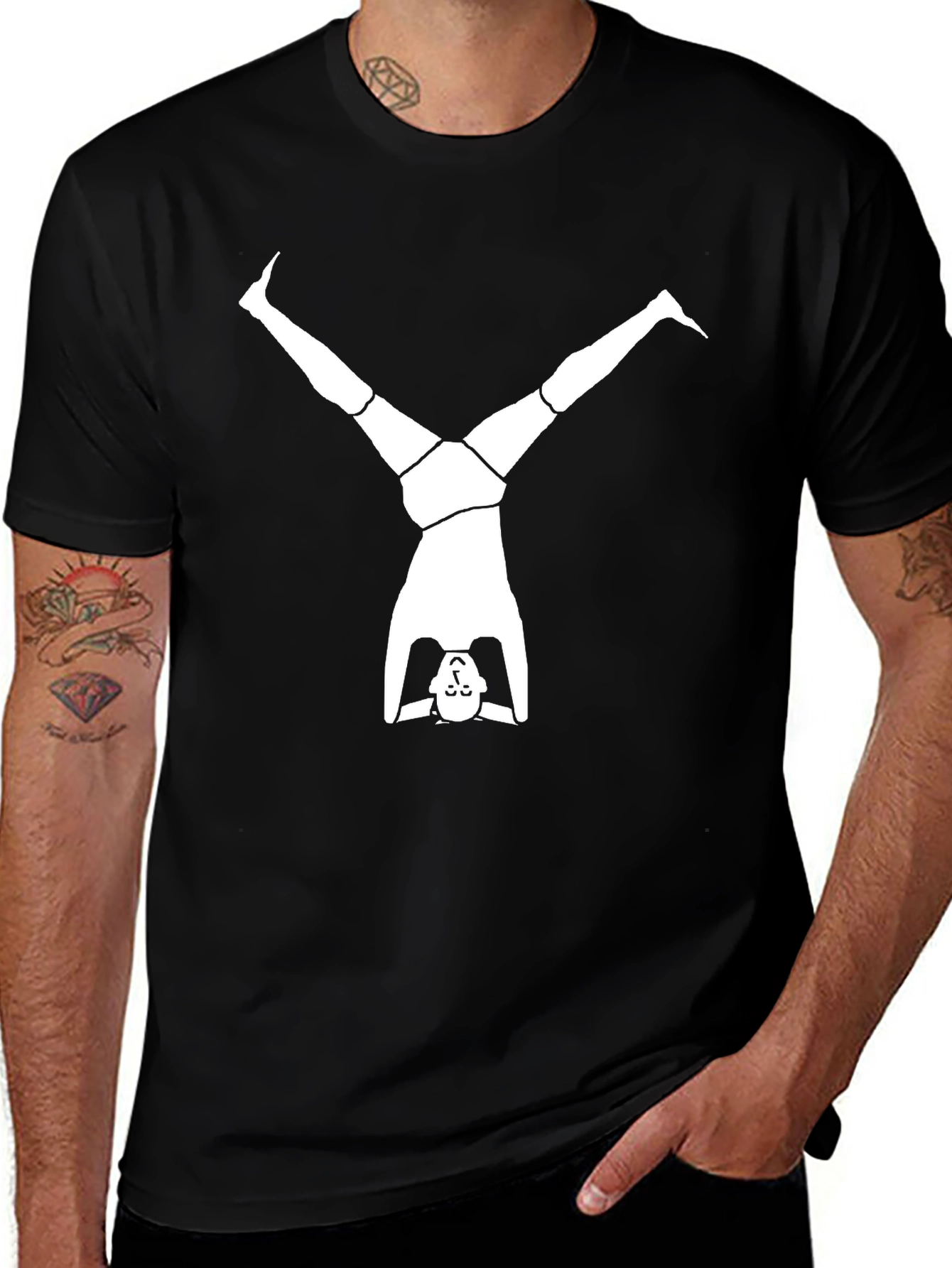 Variant 19 of Yoga Headstand Black T-Shirt