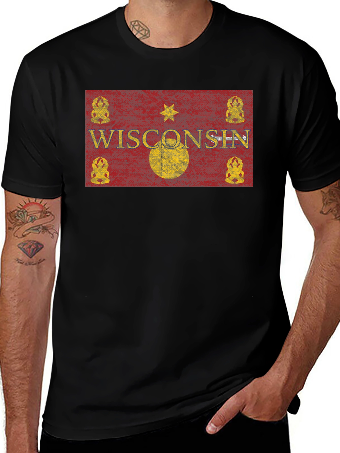 Variant 3 of Wisconsin Flag Graphic T-Shirt