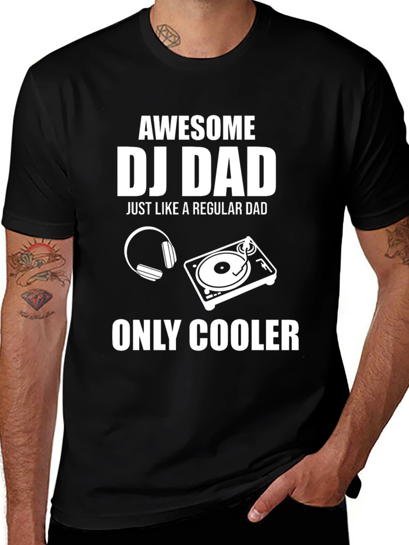 Awesome DJ Dad Graphic T-Shirt - Cool Father's Day Gift