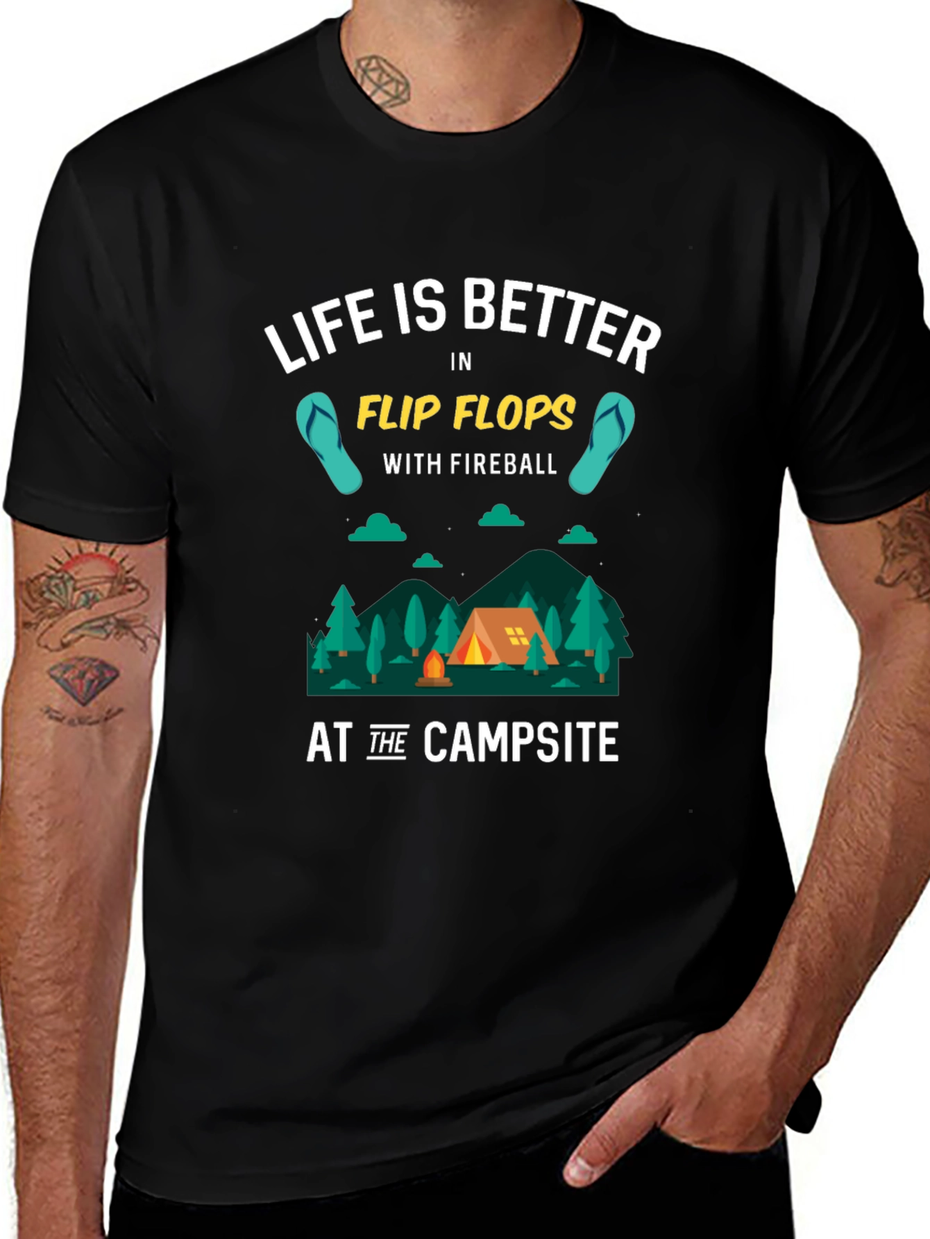 Life is Better in Flip Flops Camping T-Shirt