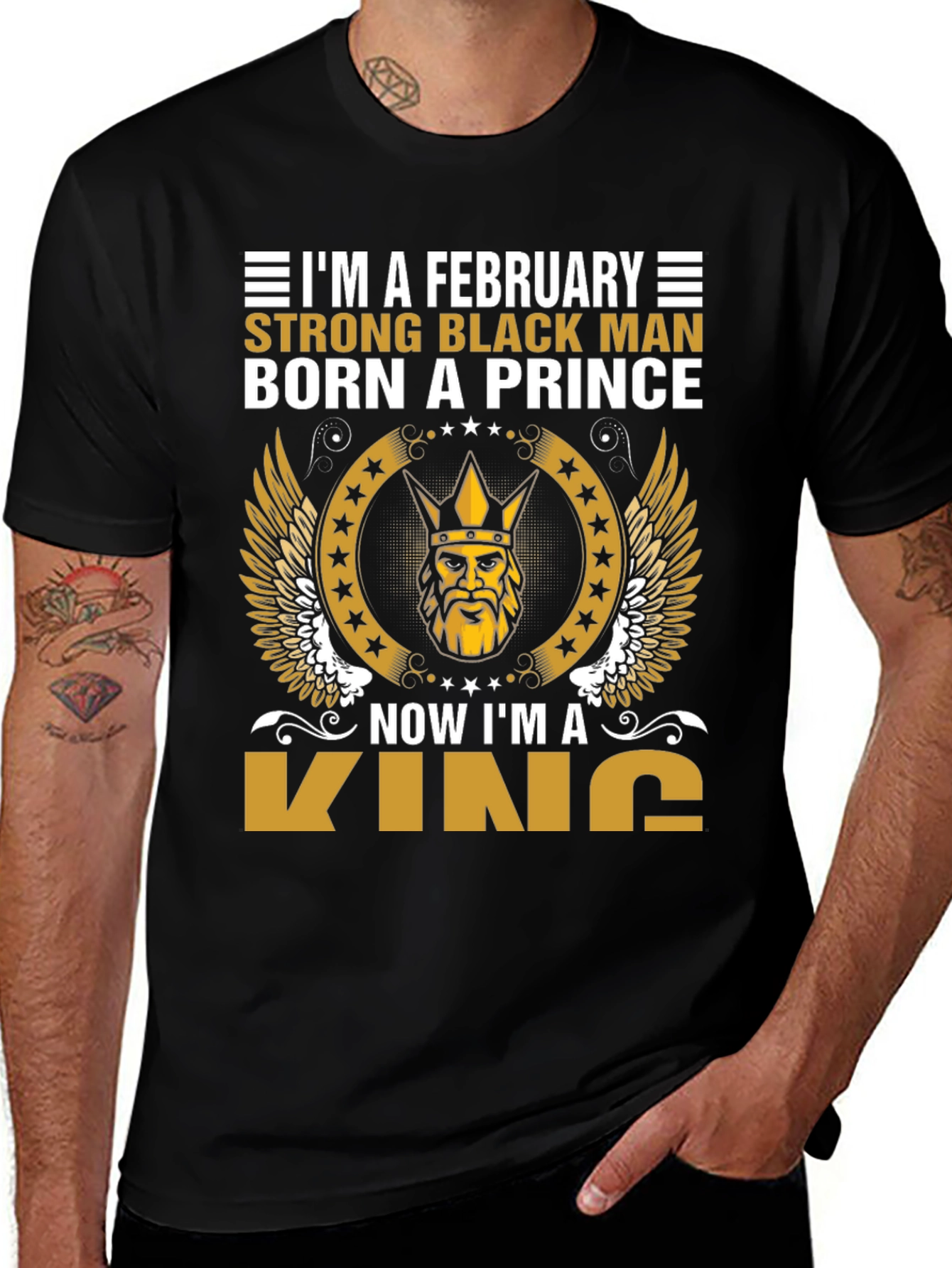 Variant 25 of February Strong Black Man Prince Now King T-Shirt