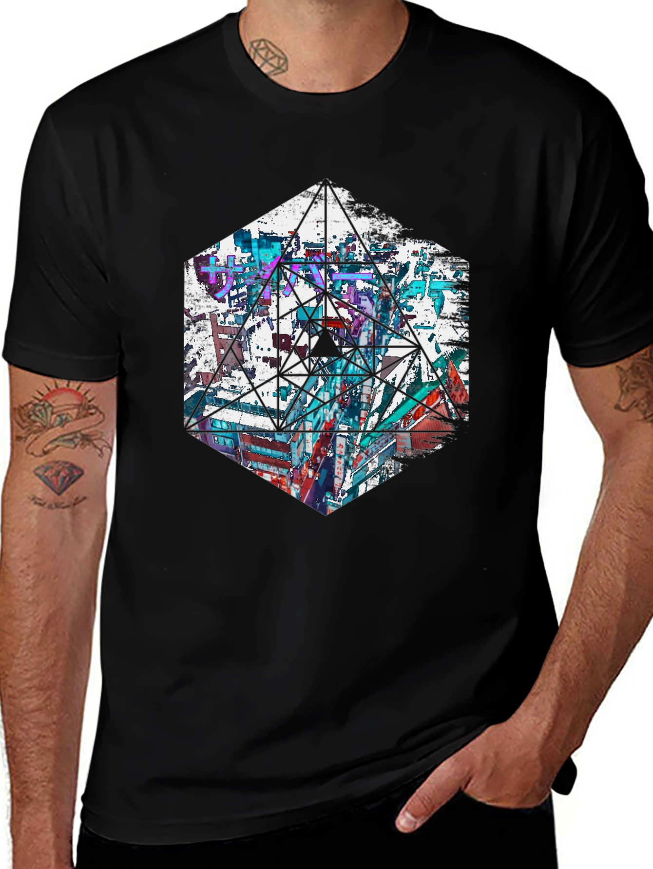 Variant 20 of Geometric Cityscape Graphic Tee