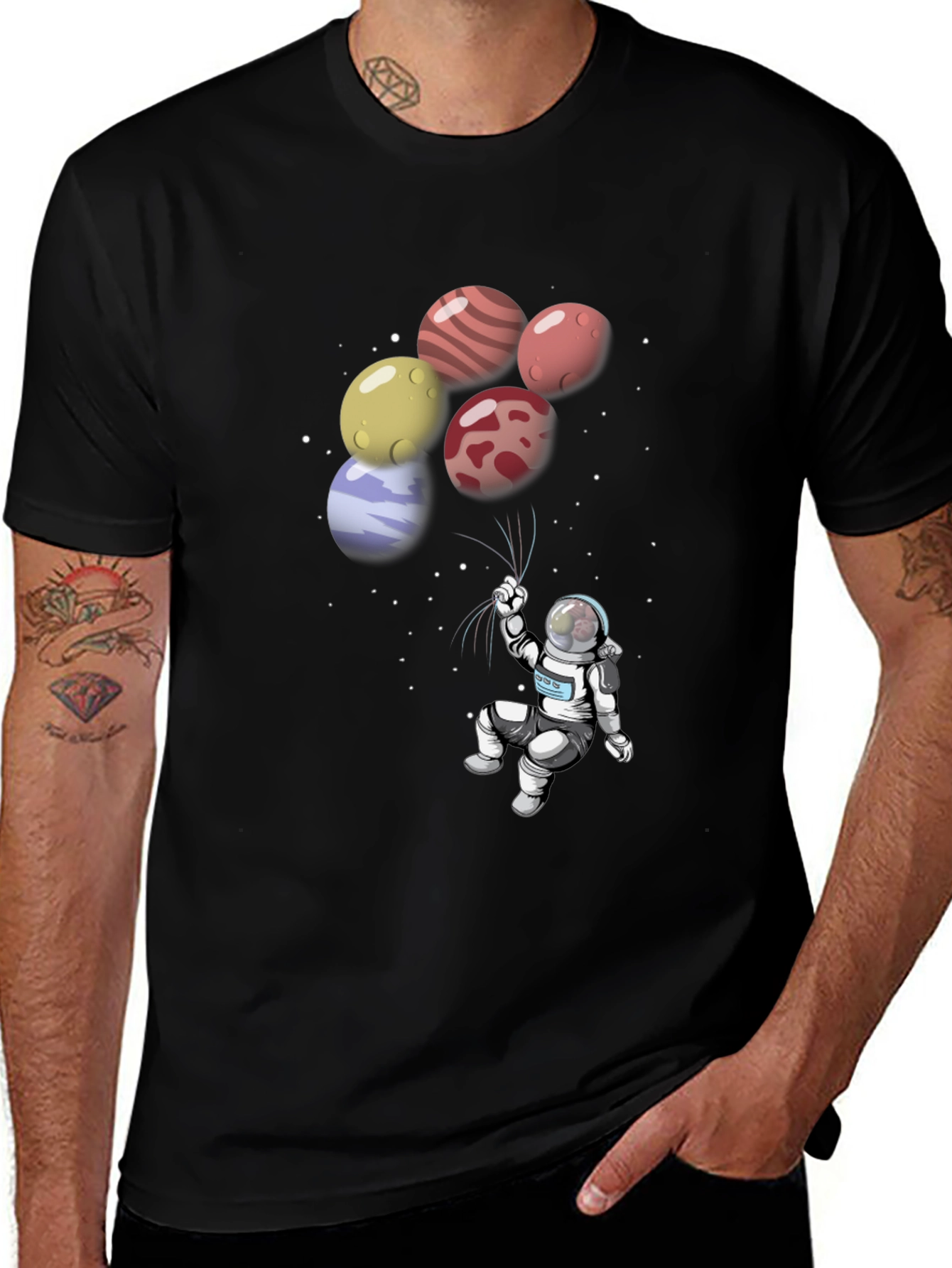 Variant 22 of Astronaut Planet Balloon Graphic T-Shirt