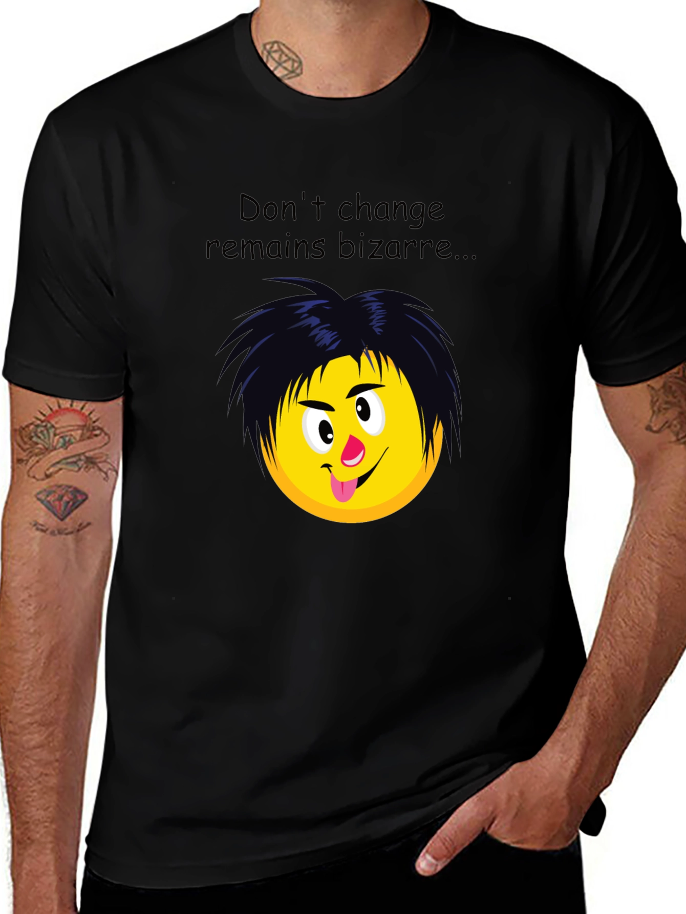 Variant 26 of Bizarre Emoji Graphic Black T-Shirt