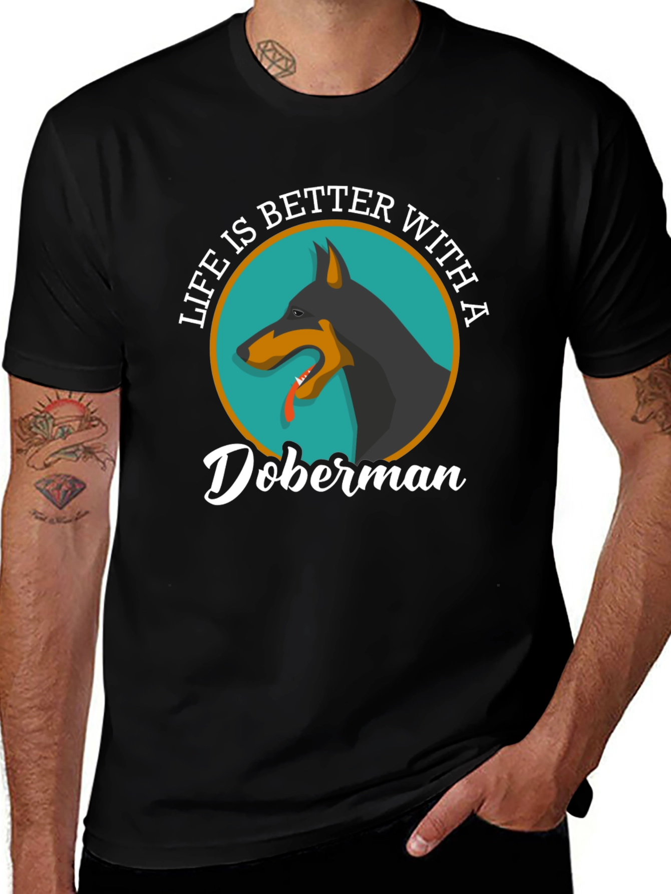 Variant 26 of Doberman Lover T-Shirt - Life is Better With a Doberman