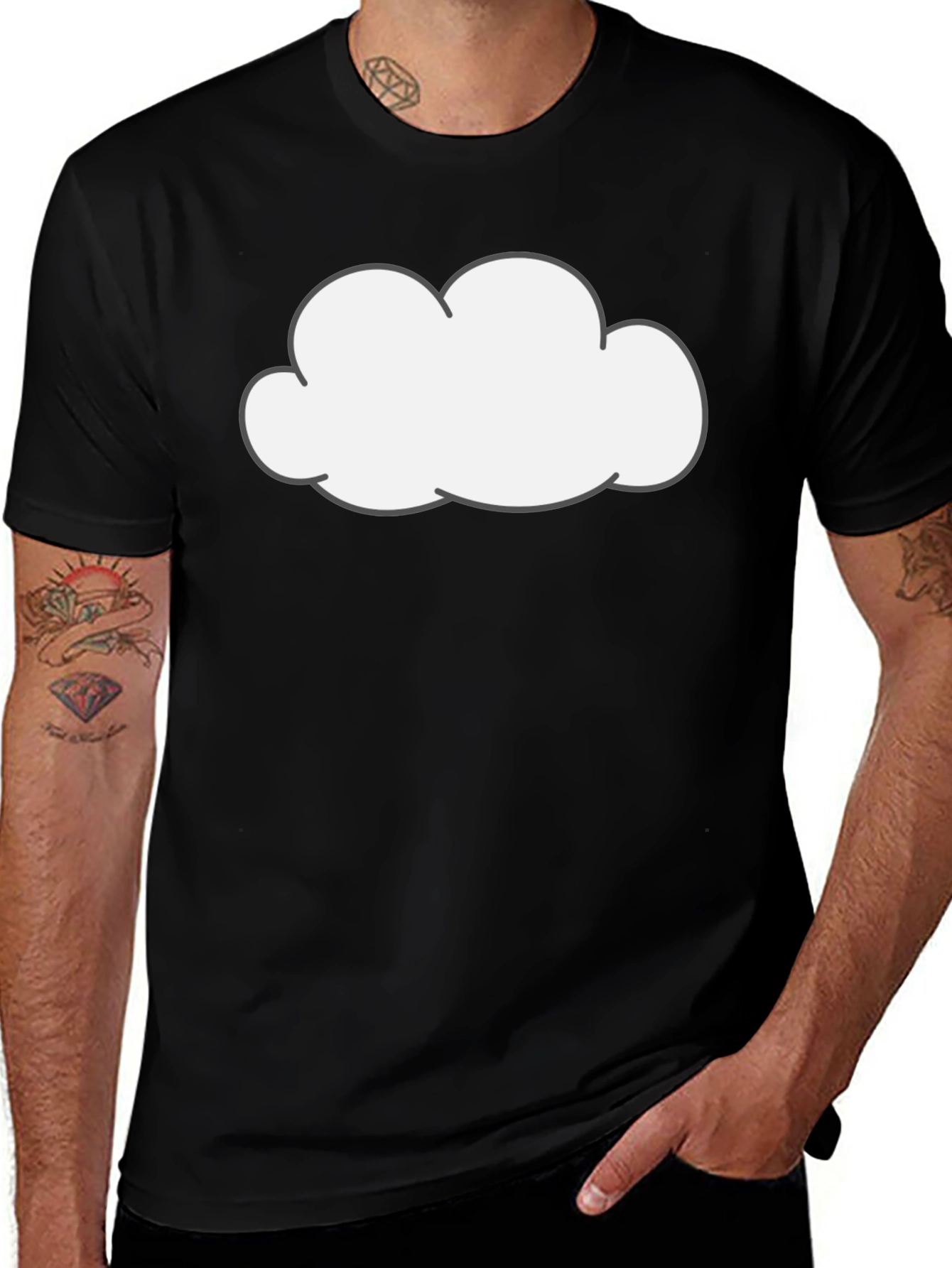 Variant 7 of Cloud Graphic Black T-Shirt