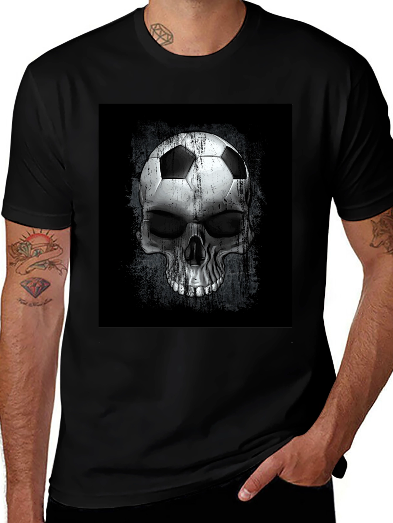 Soccer Ball Skull Graphic Tee