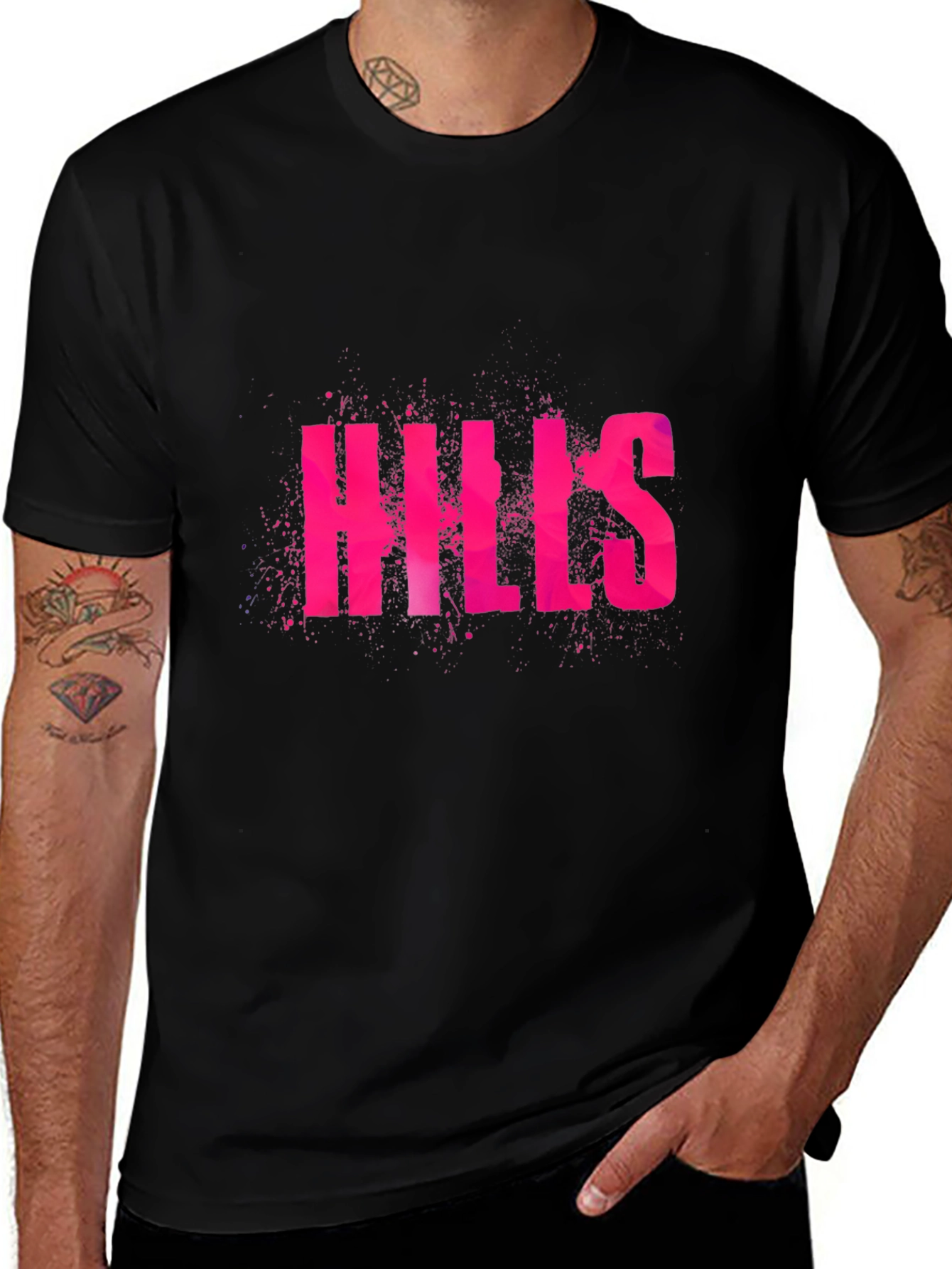 Variant 29 of Hills Graphic Tee - Black Cotton Casual T-Shirt