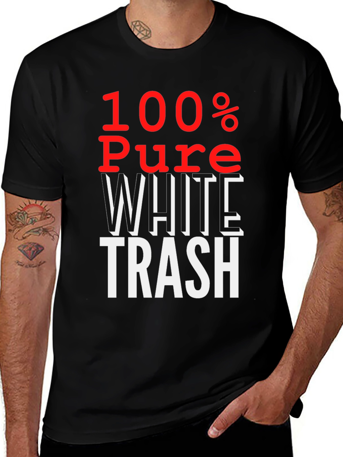 Variant 2 of 100% Pure White Trash T-Shirt - Bold Statement Tee
