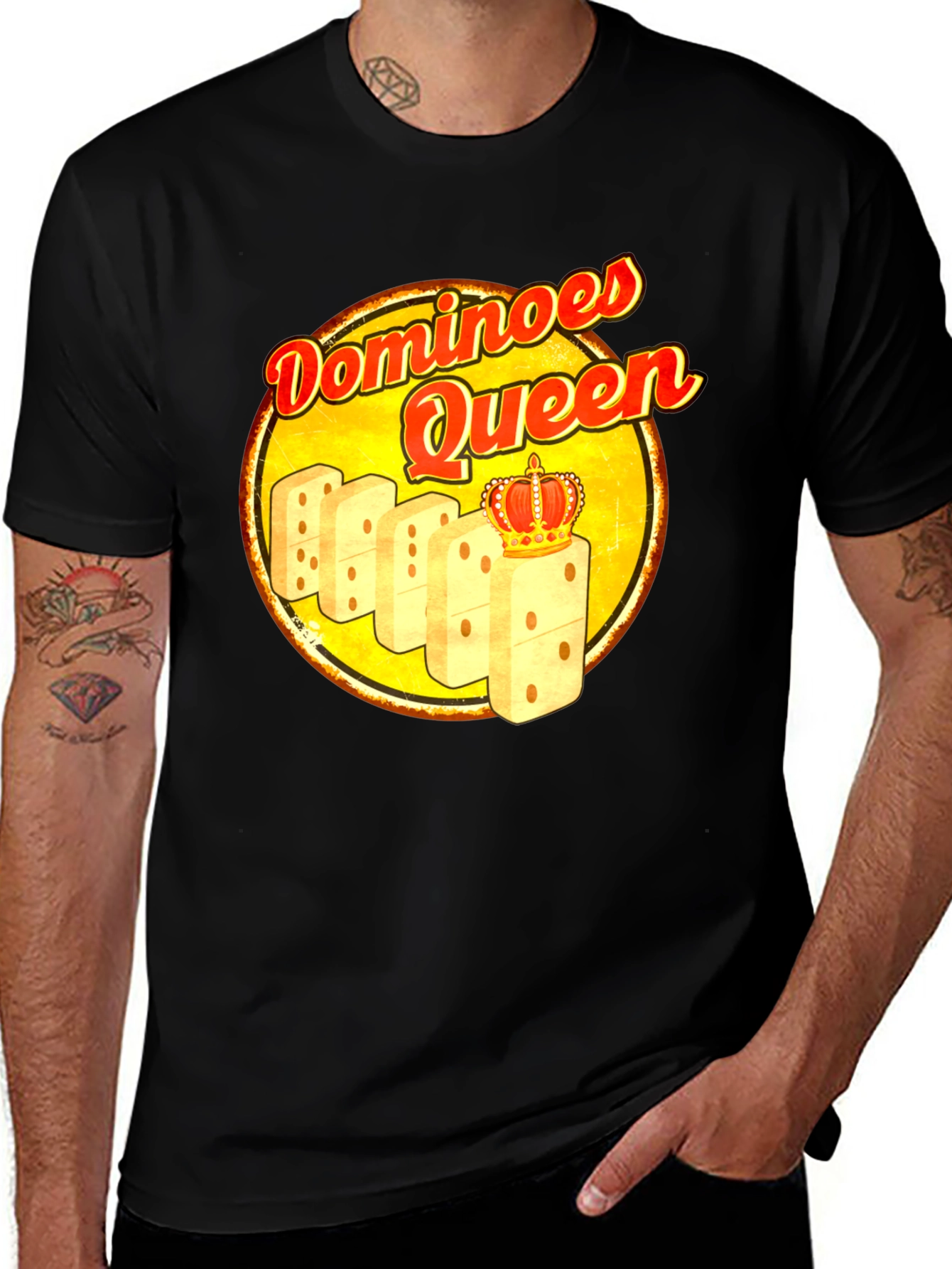 Dominoes Queen T-Shirt - Novelty Graphic Tee