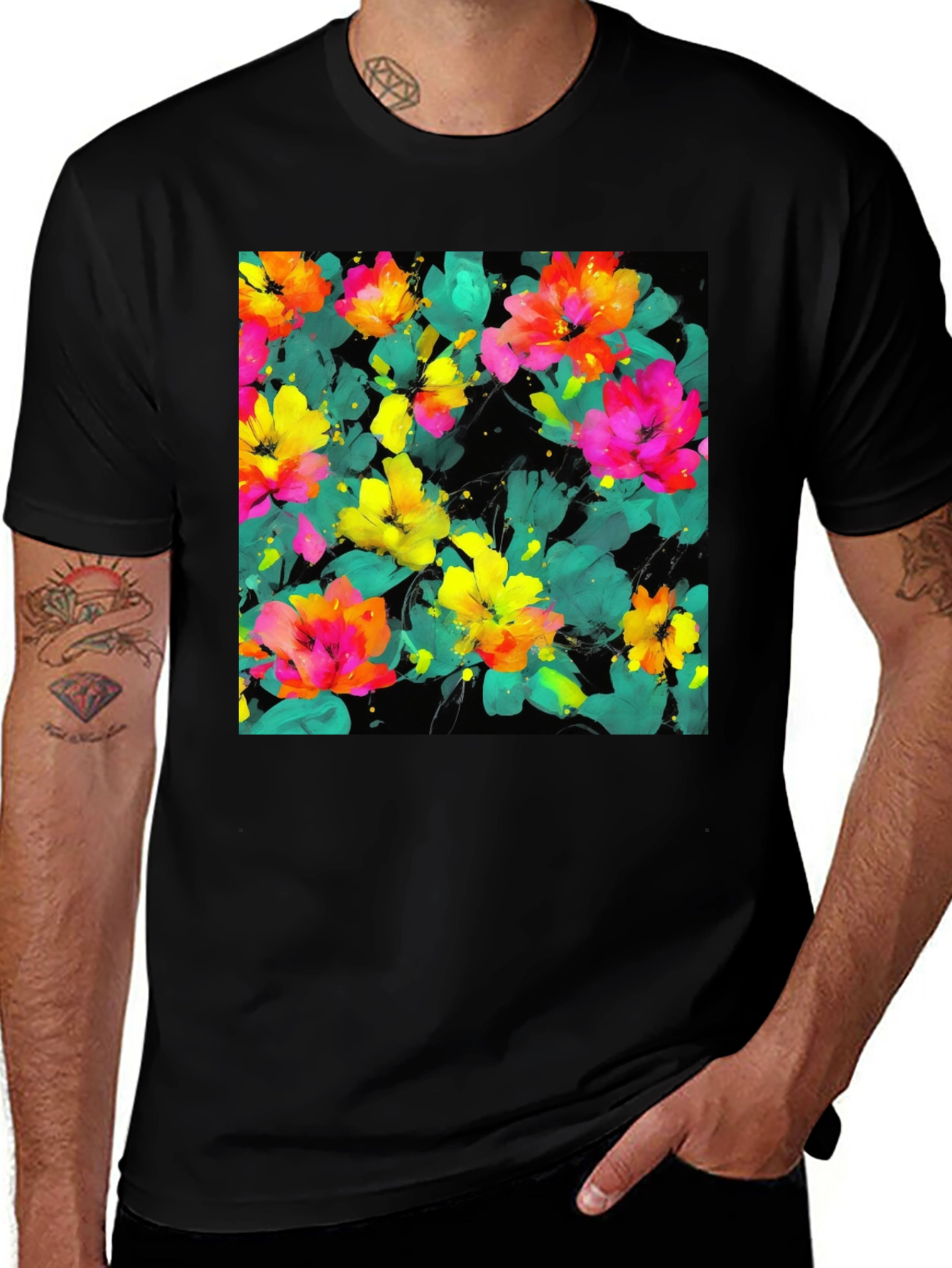 Variant 11 of Floral Watercolor T-Shirt - Bold & Vibrant Design