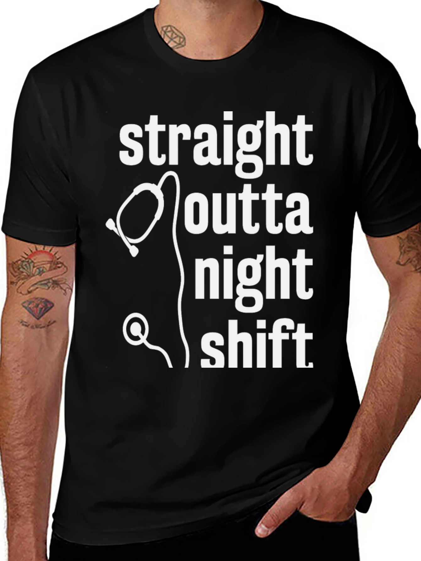 Variant 5 of Straight Outta Night Shift Graphic Tee