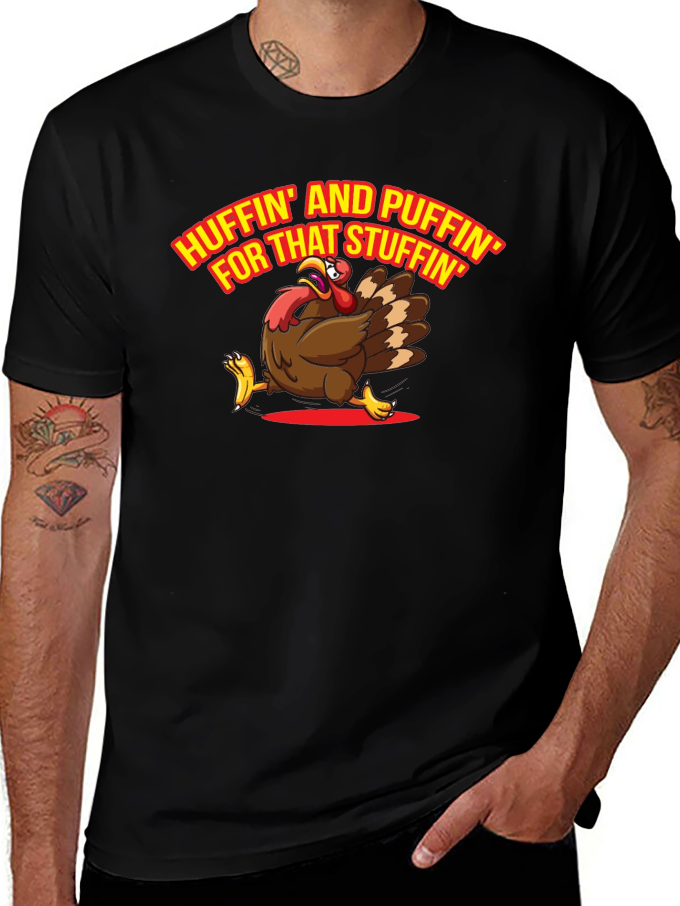 Variant 30 of Huffin' and Puffin' for Stuffin' Thanksgiving T-Shirt