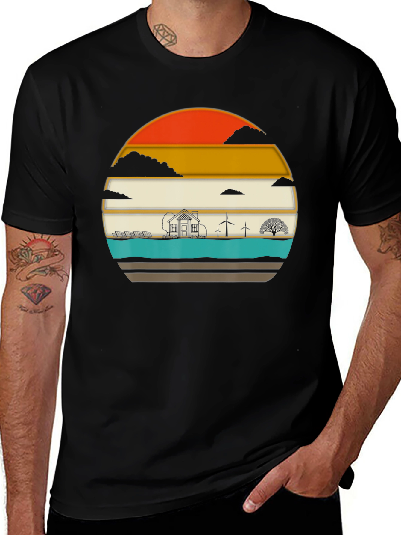 Variant 3 of Eco-Friendly T-Shirt: Solar & Wind Power