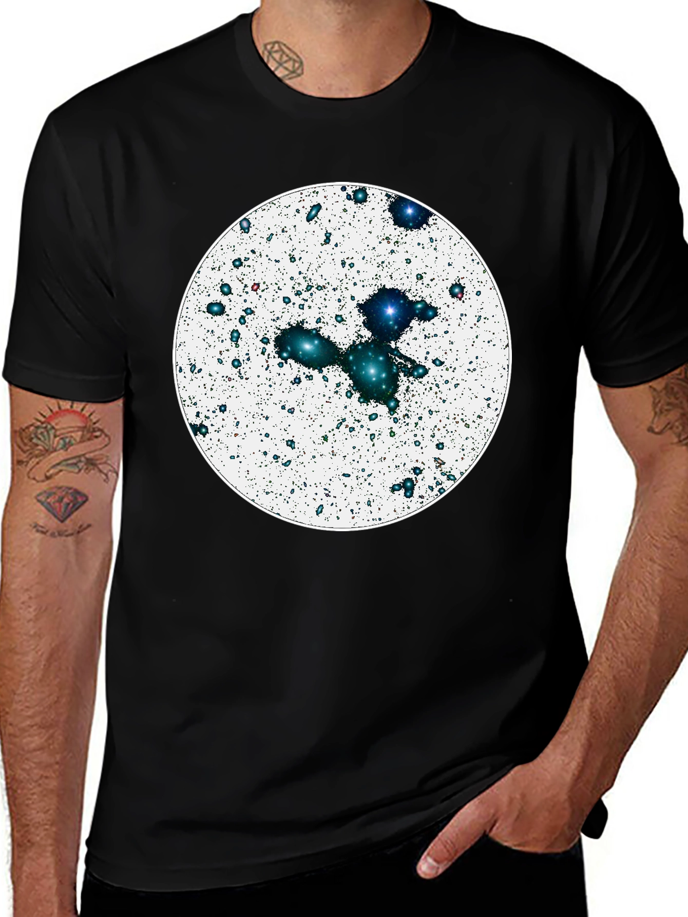 Variant 28 of Cosmic Galaxy Graphic Tee - Black Cotton Blend