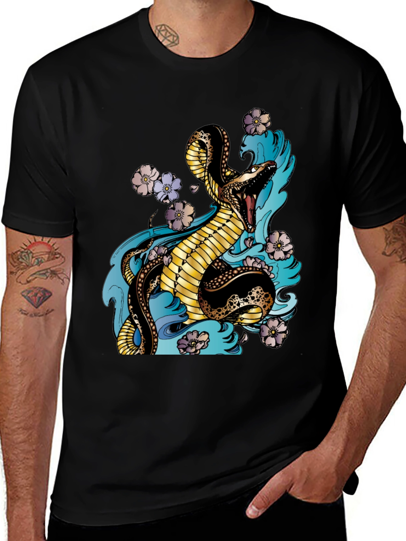 Variant 14 of Cobra Serpent Graphic Tee - Black