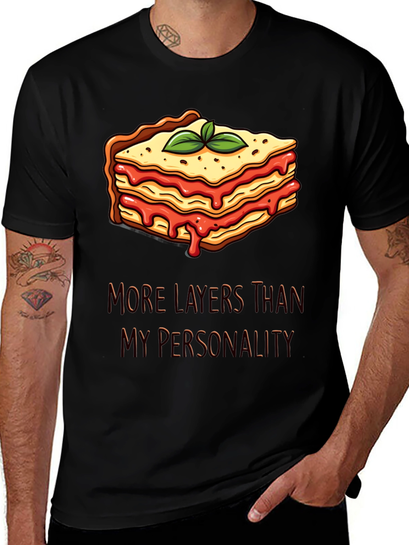 Variant 3 of Lasagna Layers T-Shirt Funny Foodie Tee