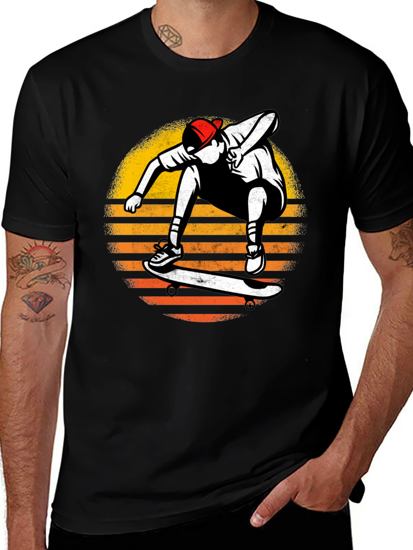 Variant 15 of Skateboarder Sunset Graphic T-Shirt