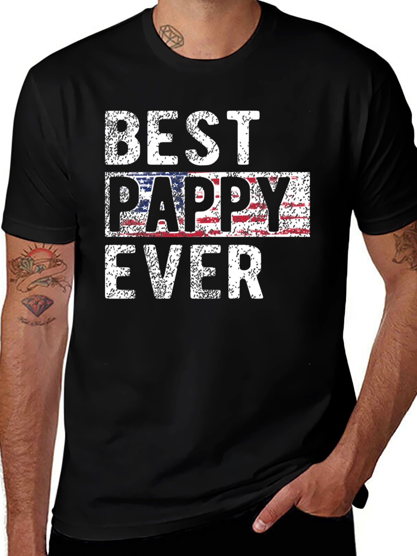 Variant 26 of Best Pappy Ever T-Shirt USA Flag Graphic Tee