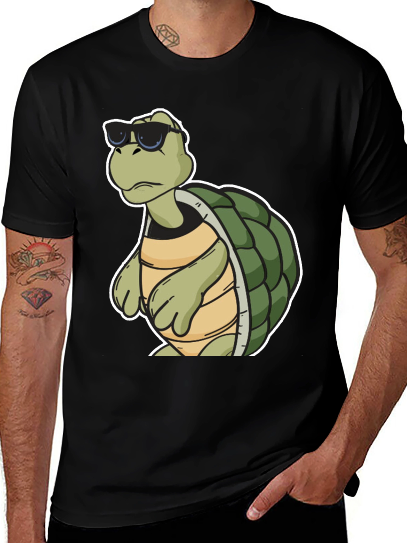 Variant 18 of Cool Turtle Graphic Tee - Black T-Shirt