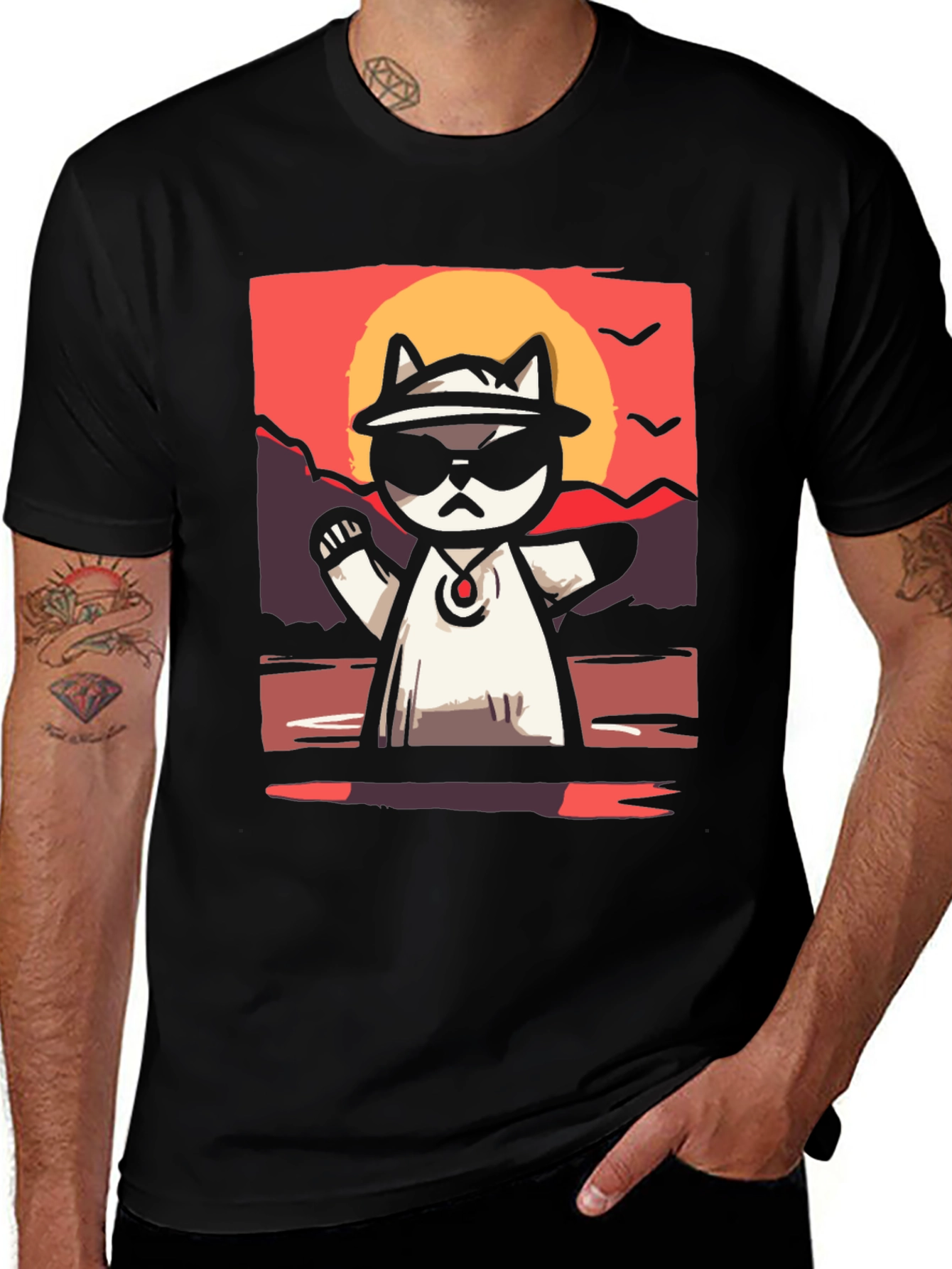 Variant 15 of Cool Cat Sunset T-Shirt