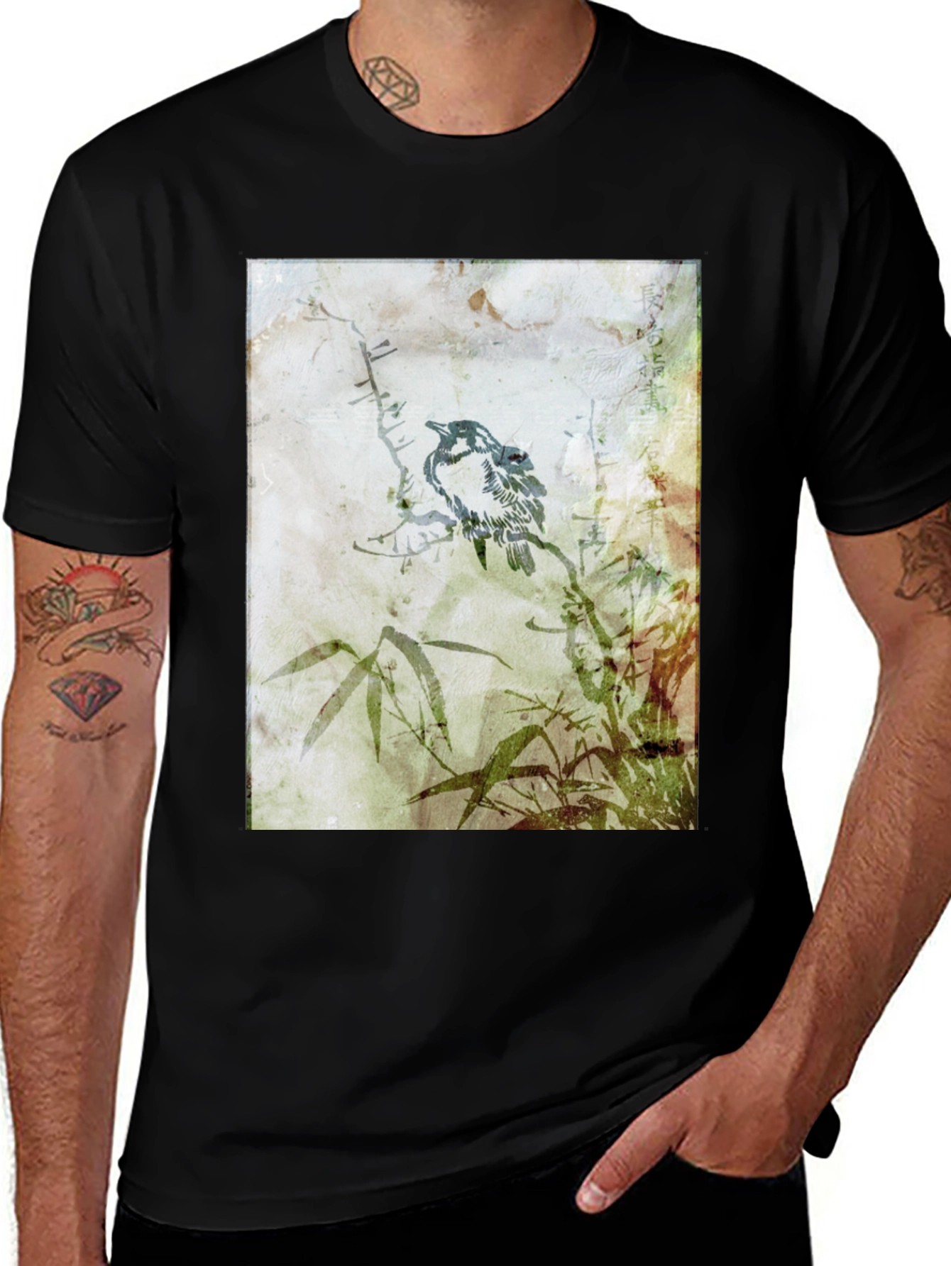 Variant 11 of Ink Bird Graphic Tee - Black