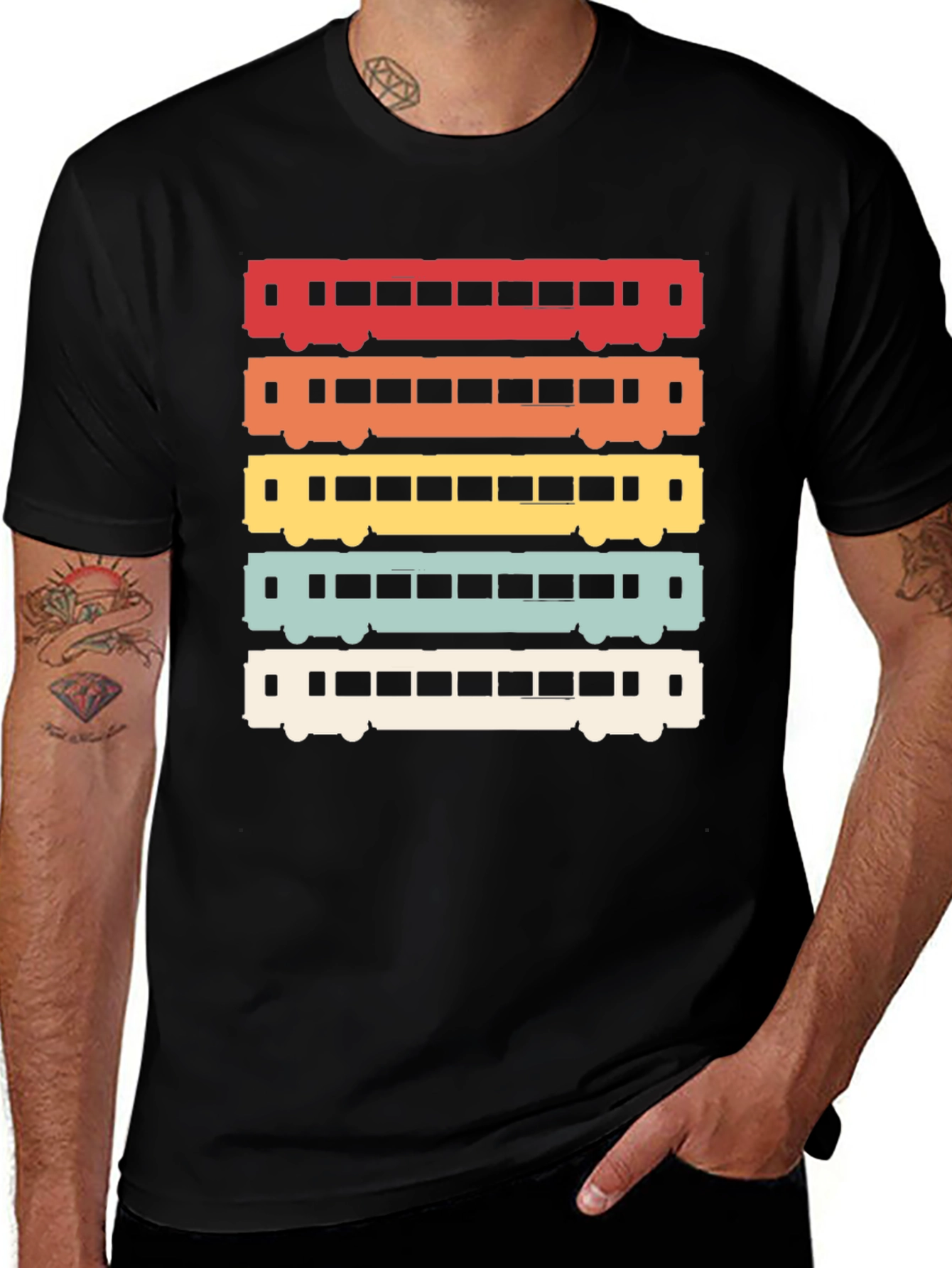 Variant 16 of Retro Train Car T-Shirt - Vintage Style Railroad Tee