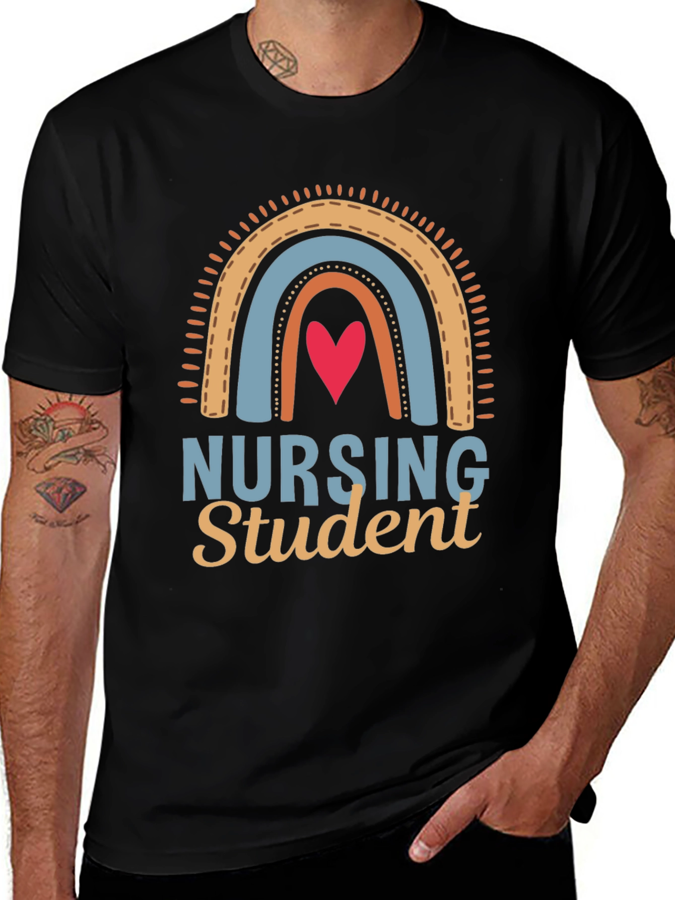 Nursing Student Rainbow Graphic Tee