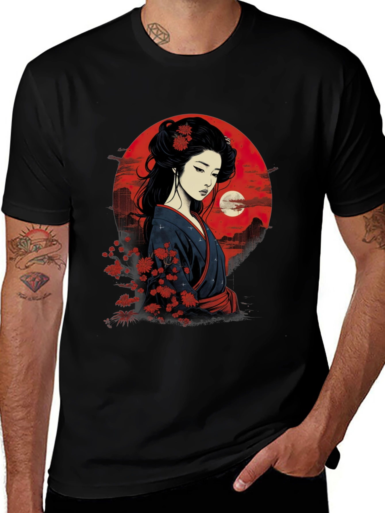 Geisha Art T-Shirt - Japanese Style Graphic Tee