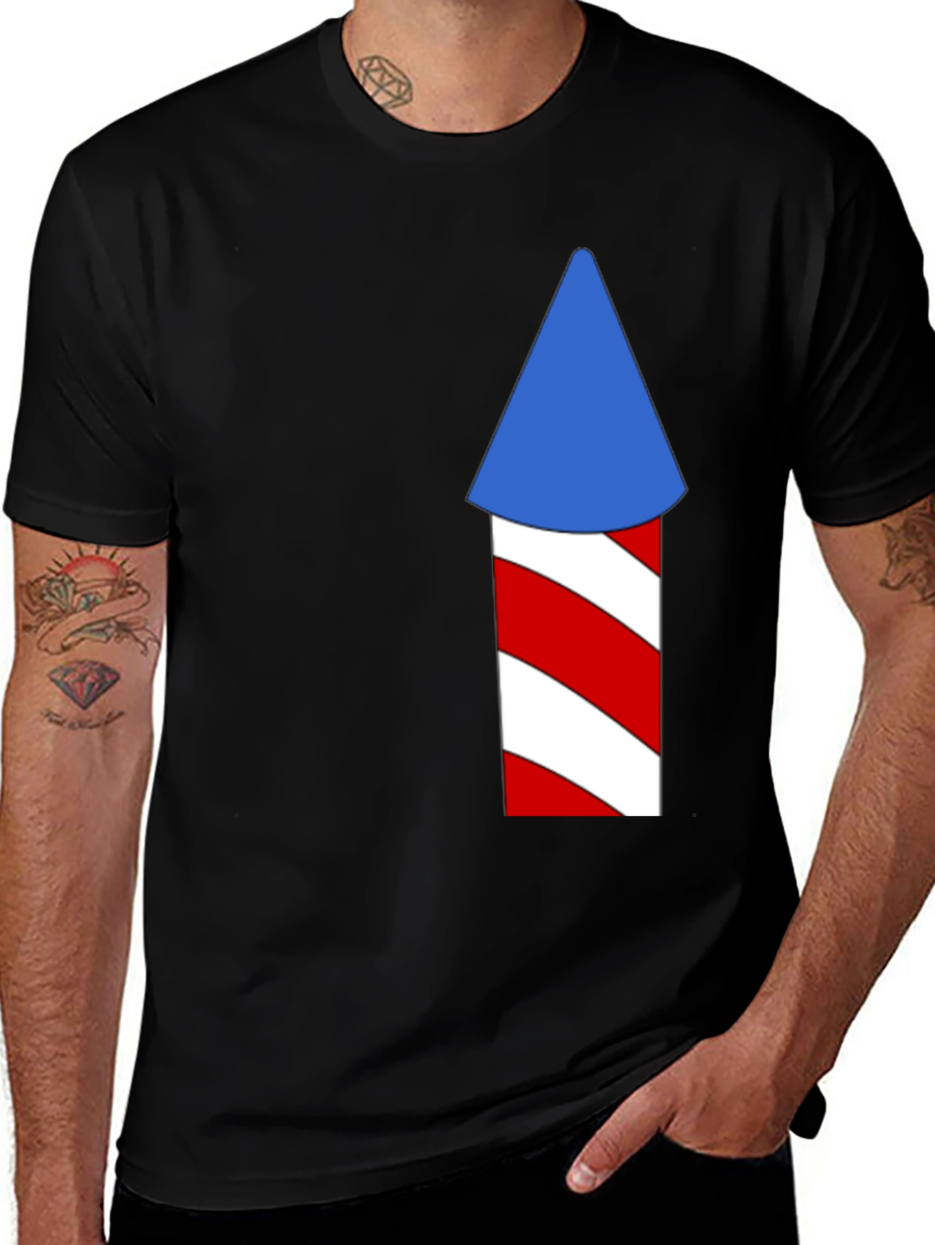 Variant 11 of Patriotic Rocket T-Shirt - Red, White, and Blue!