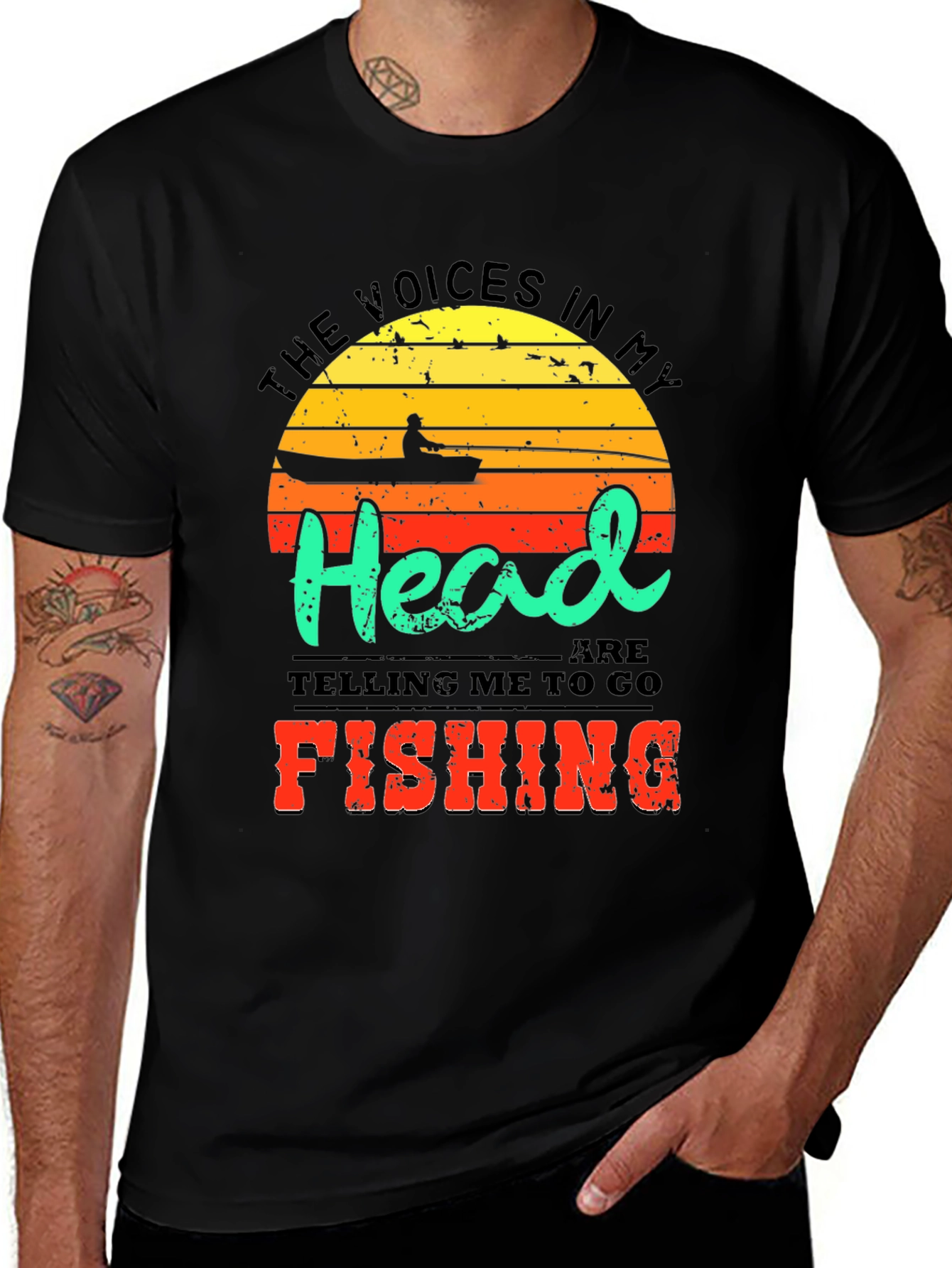 Variant 13 of Funny Fishing T-Shirt - Voices in My Head Tee