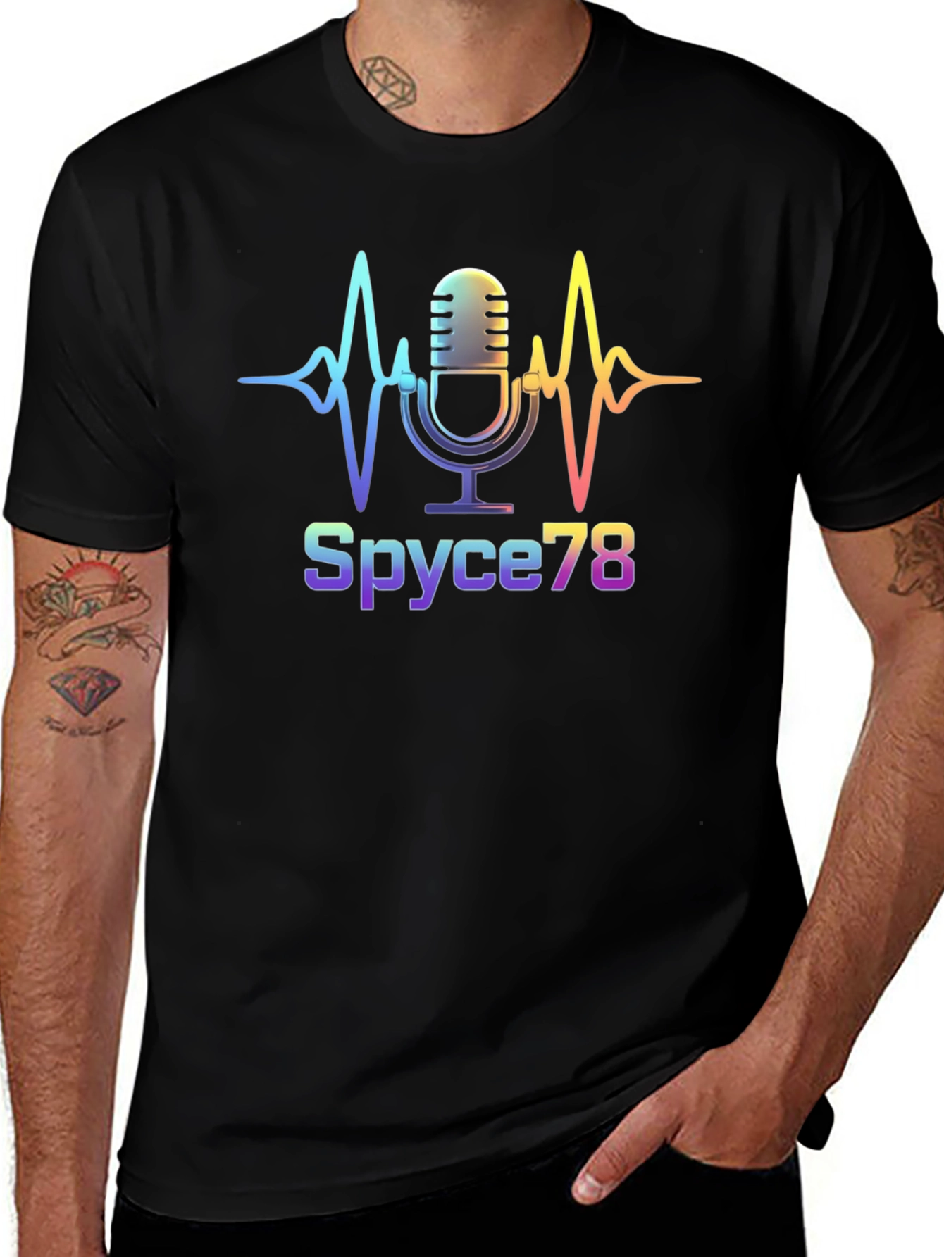 Spyce78 Microphone Graphic Tee - Black
