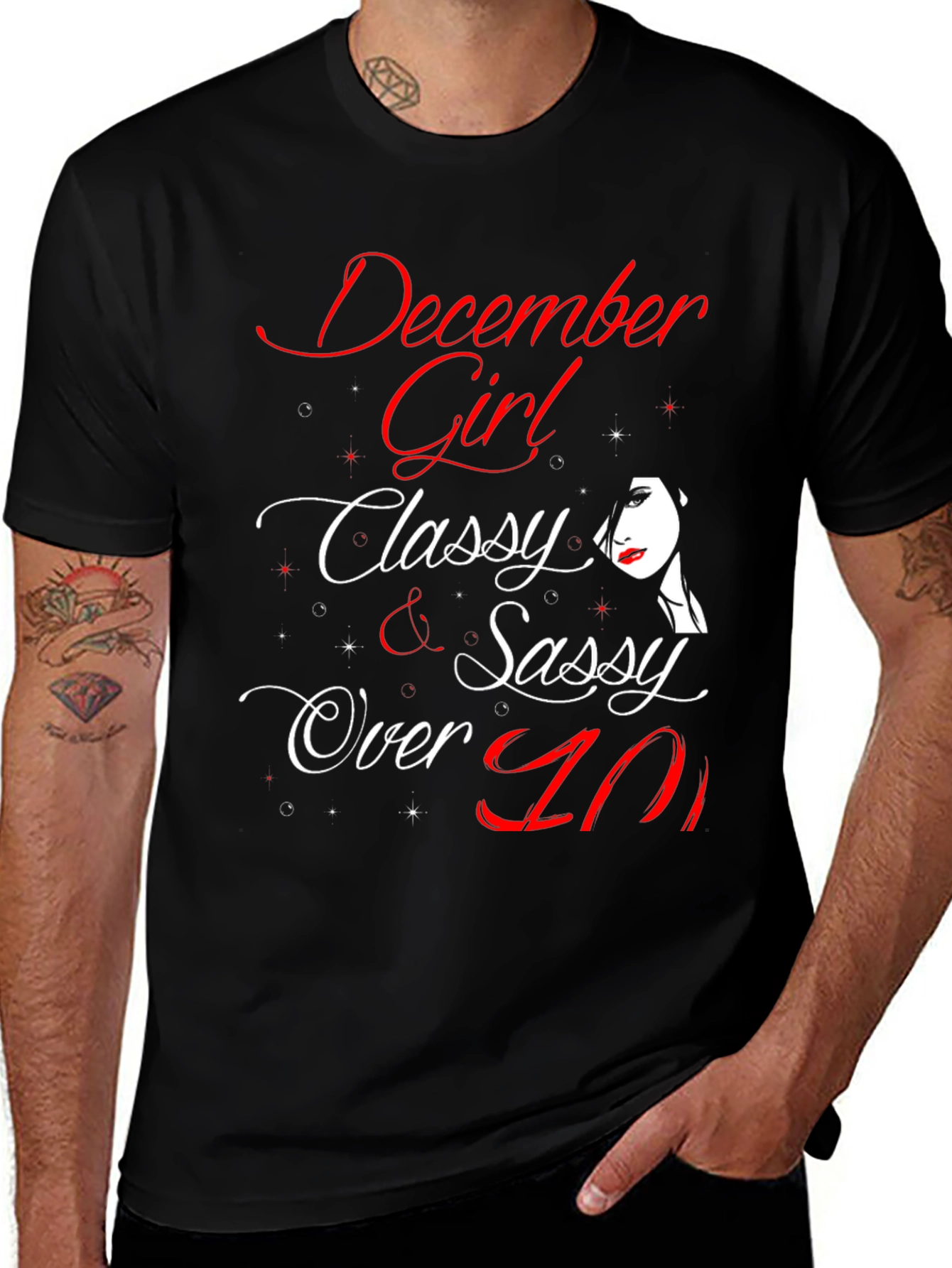 December Girl Classy & Sassy Over 40 Black T-Shirt