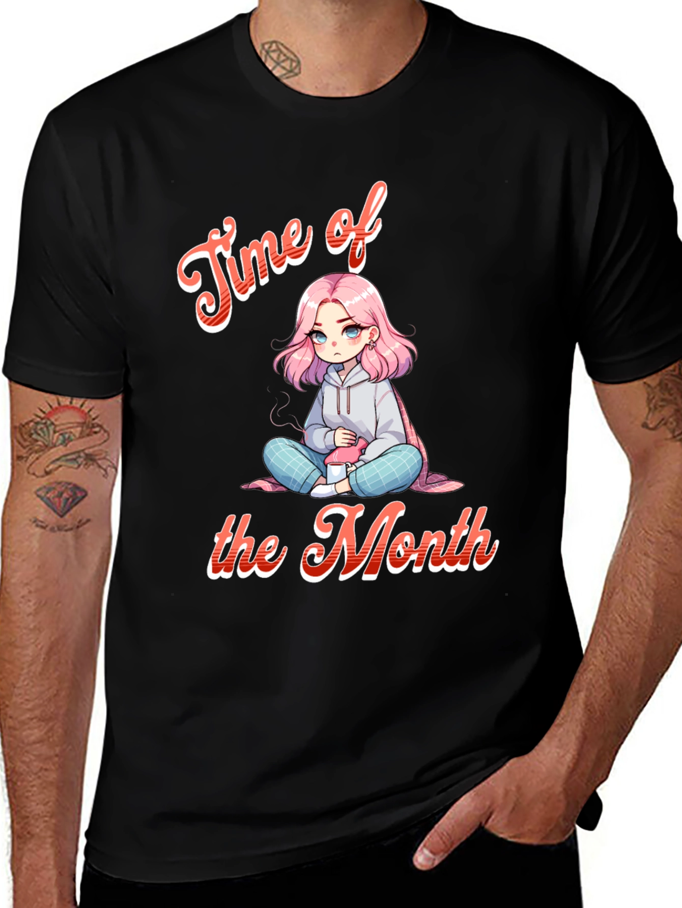 Variant 6 of Time of the Month T-Shirt - Cute Anime Girl Design