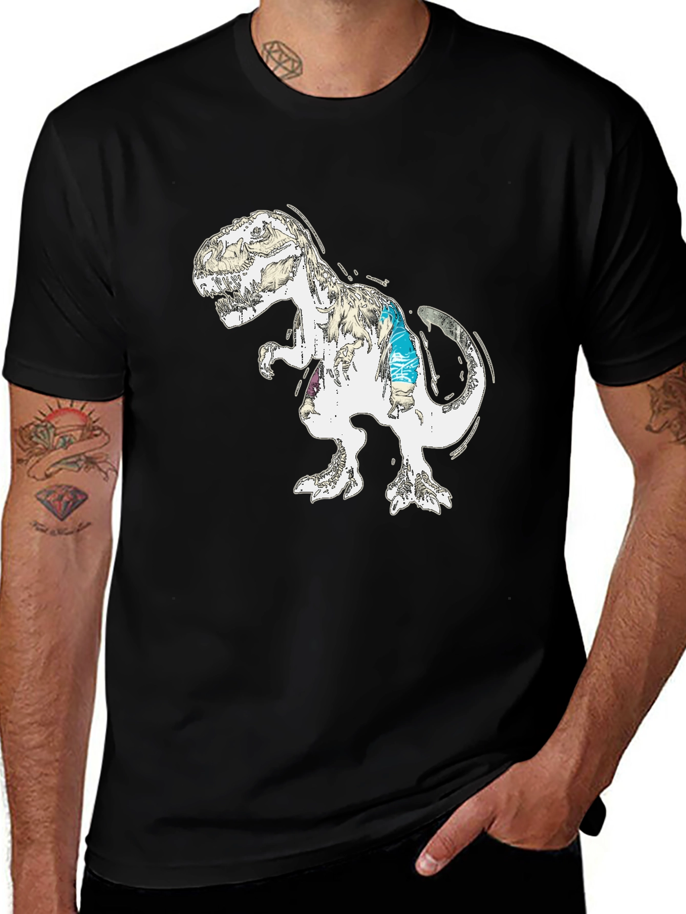 Variant 25 of Dino Graphic Black T-Shirt - Modern Style