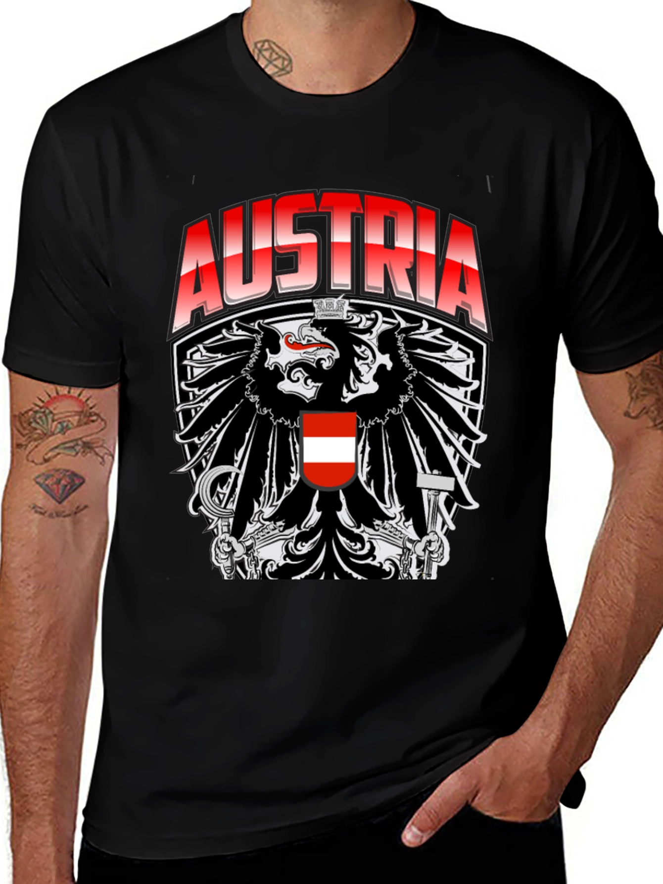 Austria Eagle Crest Graphic T-Shirt