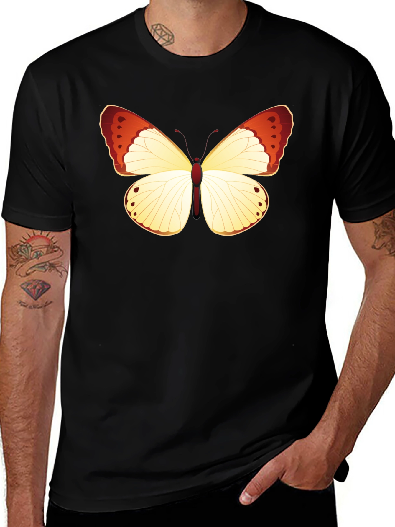 Variant 13 of Butterfly Graphic T-Shirt - Black