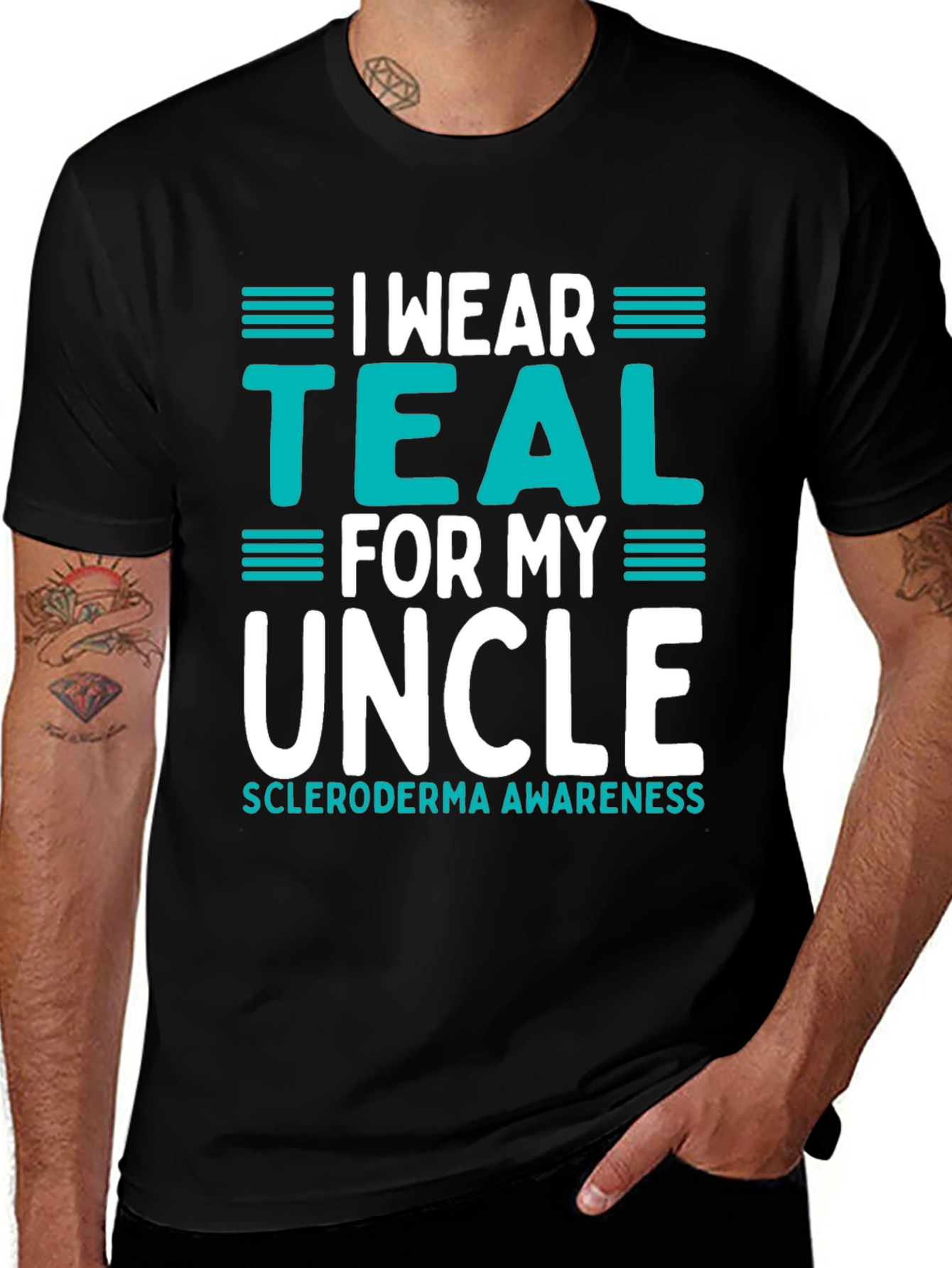 Variant 24 of I Wear Teal For My Uncle T-Shirt Scleroderma Awareness Tee