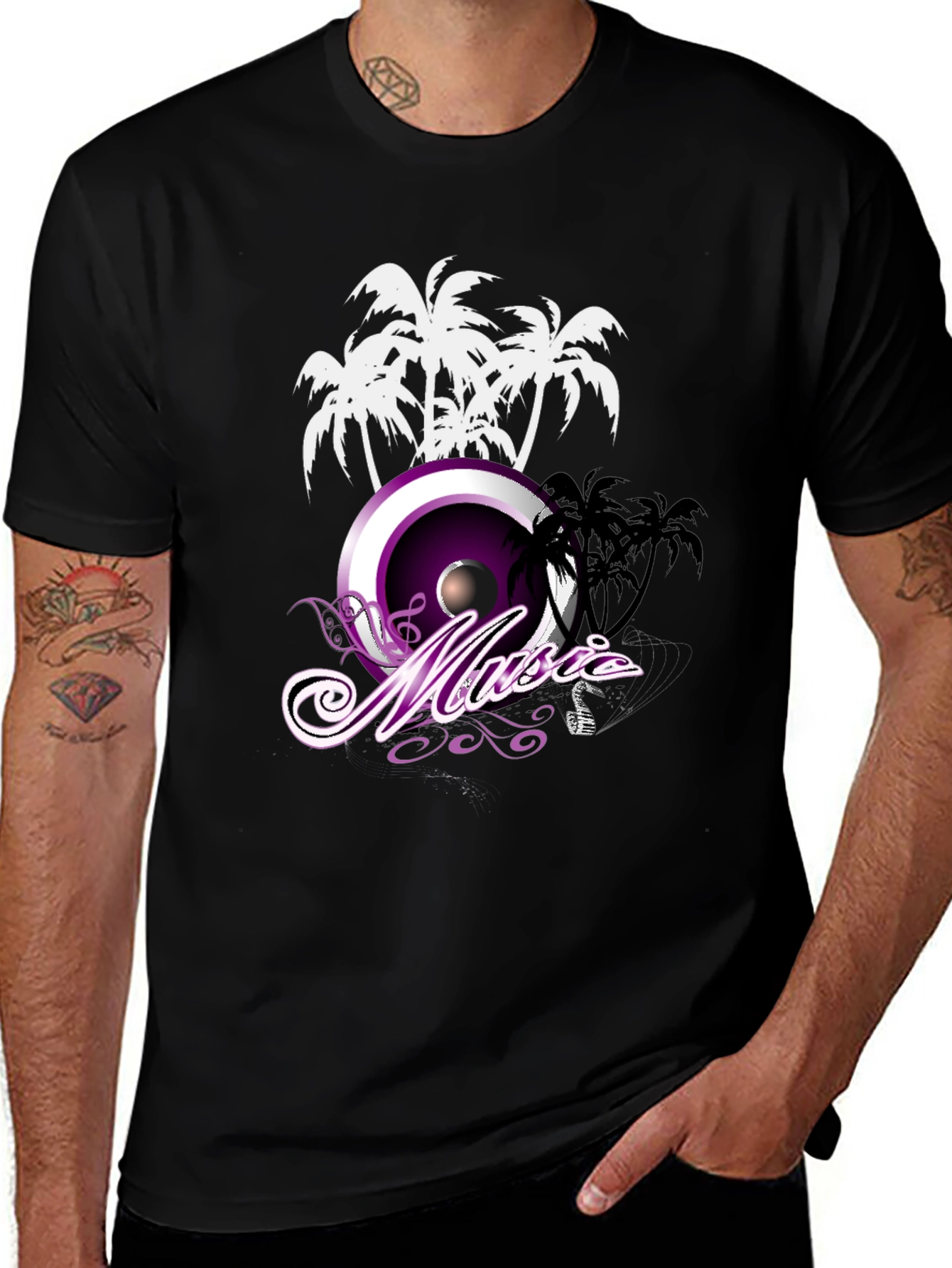 Variant 20 of Tropical Music Vibe Tee - Black