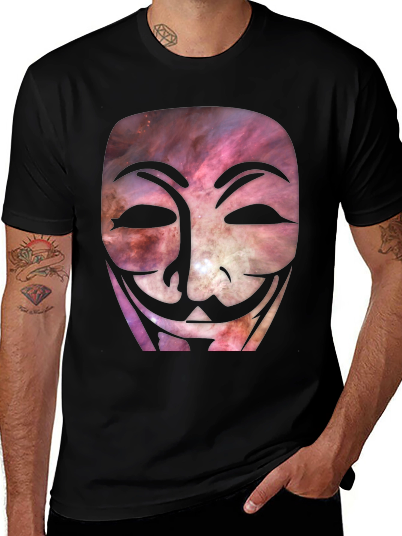 Variant 18 of Guy Fawkes Nebula Mask Graphic Tee