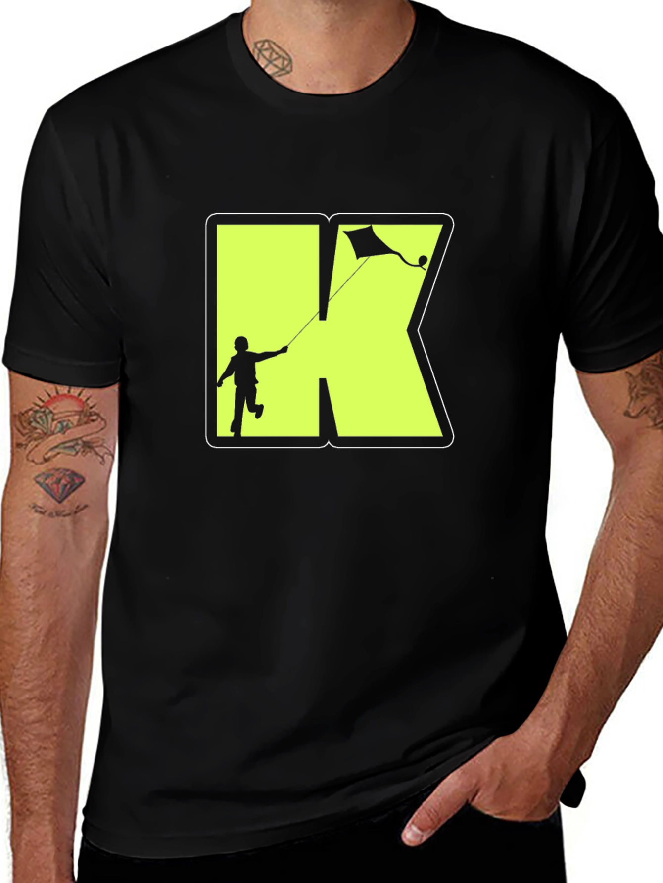 Black Kite Kid Tee: Stylish Cotton Graphic T-Shirt main image