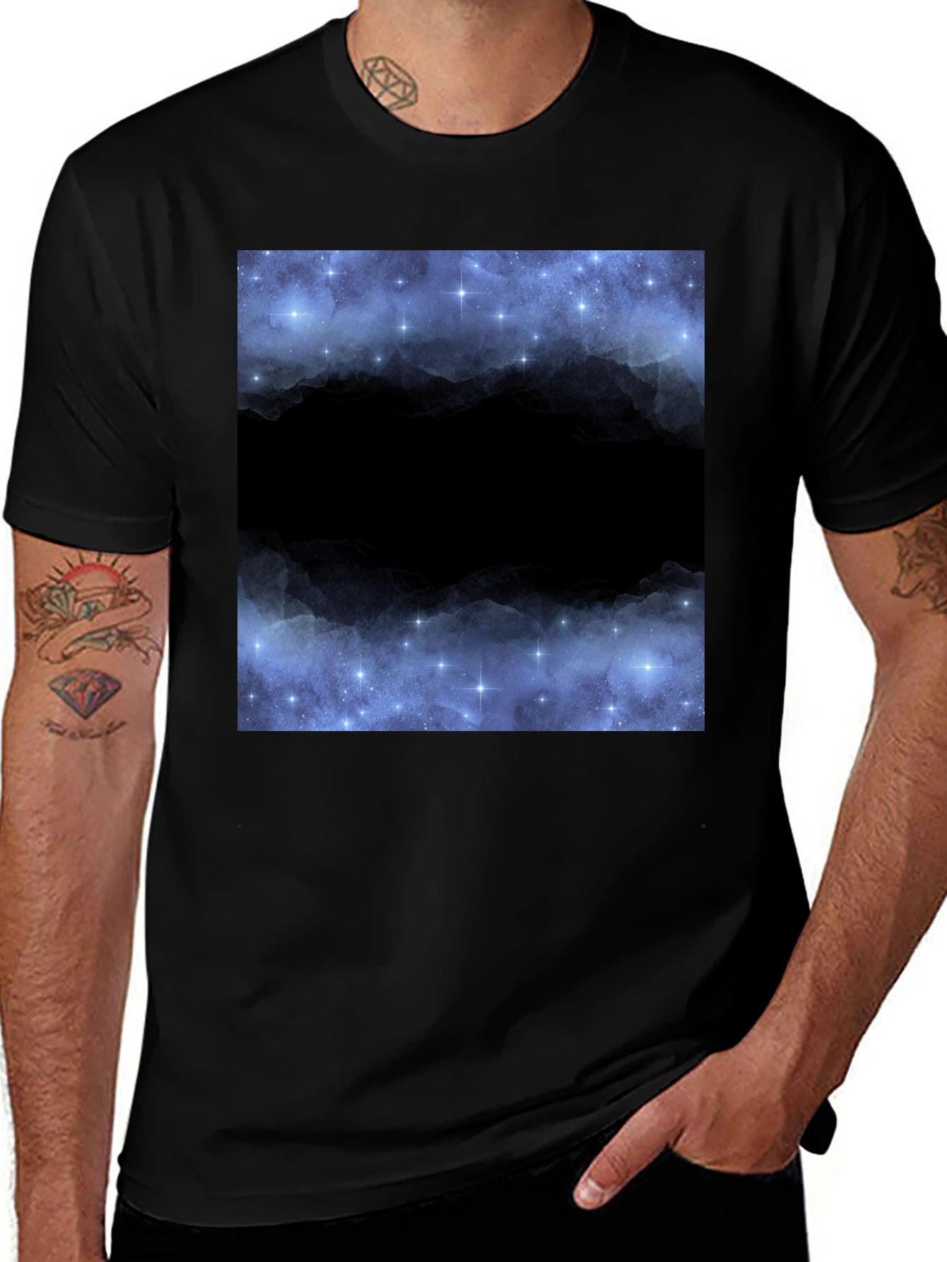 Variant 27 of Starry Night Sky Black T-Shirt
