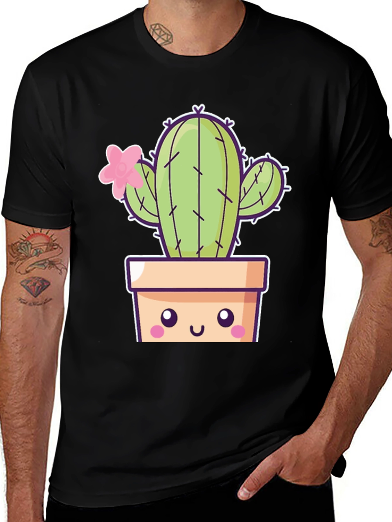 Variant 26 of Cute Kawaii Cactus T-Shirt - Trendy Unisex Design