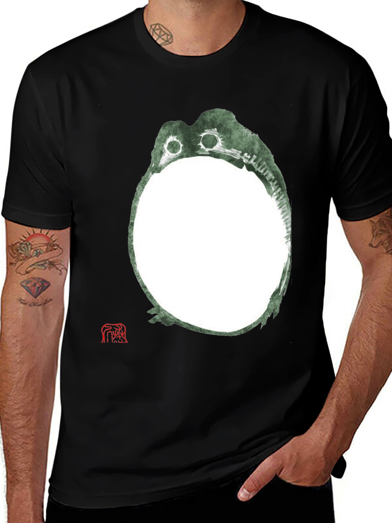 Variant 18 of Unique Frog Graphic Black T-Shirt
