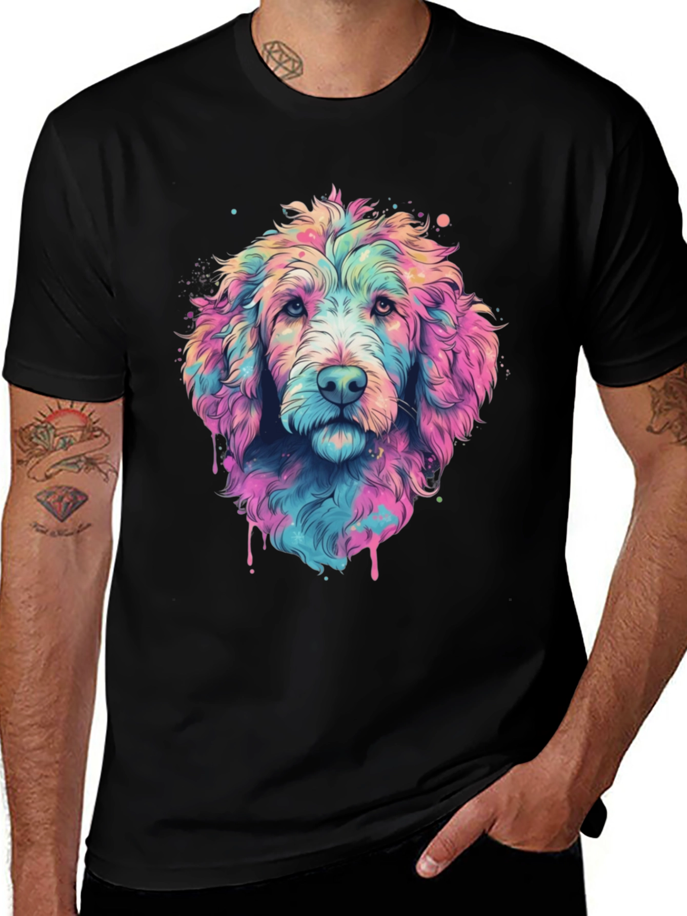 Variant 22 of Colorful Doodle Dog Graphic T-Shirt