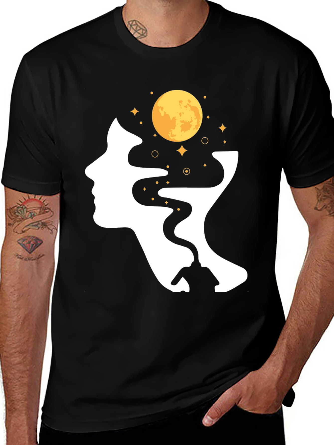 Variant 17 of Mindscape Moon Graphic T-Shirt - Unisex